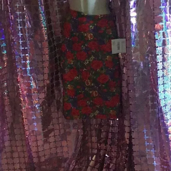 NWT LULAROE CASSIE skirt in vibrant rose design in size small - Picture 2 of 9